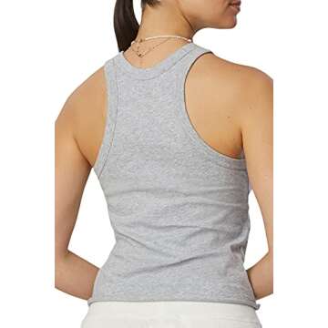 Bandier x Sincerely Jules_The Willow Scoop Neck Tank Vintage Heather Grey-XS