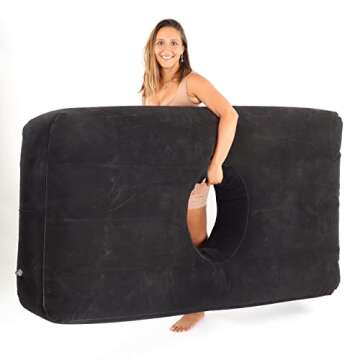 YESINDEED New Upgraded BBL Bed with Hole, Inflatable Brazilian Butt Lift Mattress for Post Surgery Recovery - Waterproof Velvet Touch Top Comfortable & Supportive - Carrying Bag and Air Pump