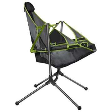 NUCHE Chair Camping Swing Luxury Recliner Relaxation Swinging Comfort Lean Back Outdoor Folding Chair(Dark Grey)