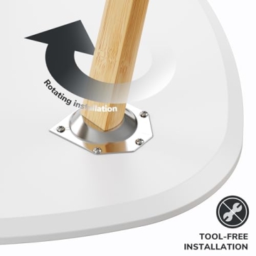 BAMEOS Bamboo Nesting Triangle End Table Set of 2