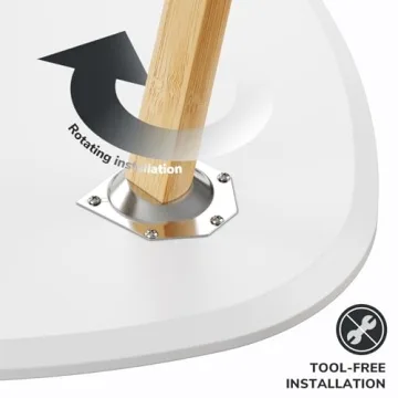 BAMEOS Bamboo Nesting Triangle End Table Set of 2