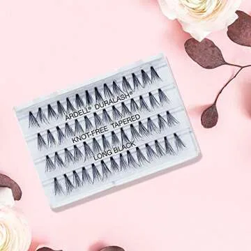Ardell Individual Lashes False Eyelashes Double Up Soft Touch - Long, Black, DIY Lash Clusters, Reusable Eyelash Extensions, 4 Pack