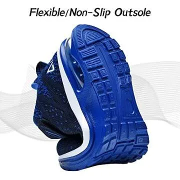 PERSOUL Air Shoes for Boys Girls Kids Children Tennis Sports Athletic Gym Running Sneakers (Blue Size 7 Toddler)