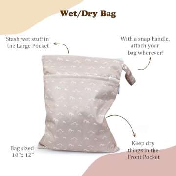 Mama Koala Waterproof Wet Dry Bags for Baby Items, Cloth Diapers, Swimsuits, Travel, Gym Clothes, Be...