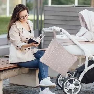 Mama Koala Waterproof Wet Dry Bags for Baby Items, Cloth Diapers, Swimsuits, Travel, Gym Clothes, Beach, Pump Parts, Toiletries, Two Zippered Pockets, 2 Pack (W016)