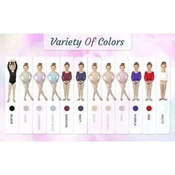 Elowel Long Sleeve Leotard for Girls Age 2-4