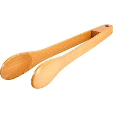 Eco-Friendly GSI Outdoors Rakau Wooden Cooking Tongs, Perfect for Grilling & Camping