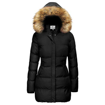 WenVen Women's Winter Thicken Padded Coat Parka Jacket with Fur Hood - Ultimate Warmth & Style
