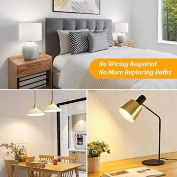 Battery Operated Light Bulb for Lamps, Screw in LED Puck Lights with Remote, Replacement AA Battery Powered Wireless Dimmable Timer Light Bulb with E26 Socket for Non Electric Wall Sconce(Pack of 2)