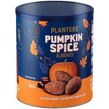 PLANTERS Fall Edition Pumpkin Spice Almonds, Pumpkin Spice Snacks, Cooking & Baking Nuts & Seeds, Fl...