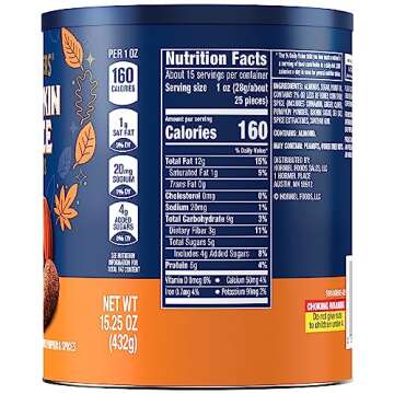 Pumpkin Spice Almonds - Perfect Fall Snack Treats 15.25 oz