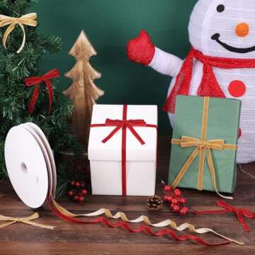 100 Yards Red Velvet Ribbon for Gifts and Crafts