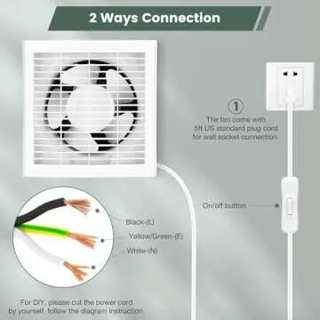 Fanspex 10" Shutter Exhaust Fan, 490CFM Window or Wall Mount Ventilation Fan for Greenhouse, Attic, Garage, Bathroom