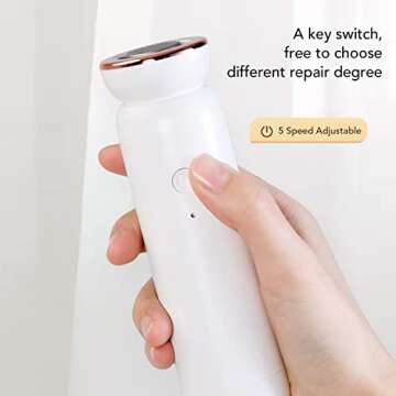 Electric Callus Remover with 5 Speed USB Rechargeable Pedicure Tool , Gentle and Effective Foot Care , Electric Callus Remover (White)