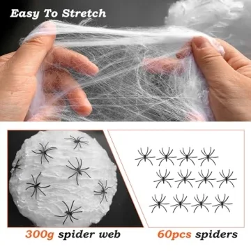 Halloween Spider Web Decorations with 60 Spiders