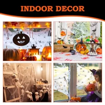 Halloween Spider Web Decorations with 60 Spiders