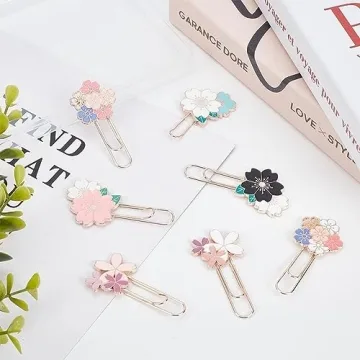 7Pcs Cute Cherry Blossom Paper Clips for Office and School