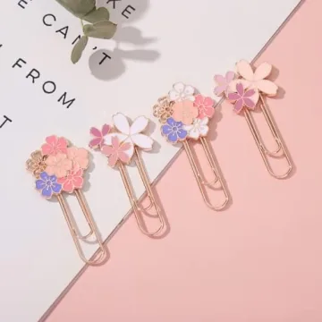 7Pcs Cute Cherry Blossom Paper Clips for Office and School