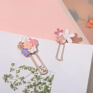 7Pcs Cute Cherry Blossom Paper Clips for Office and School