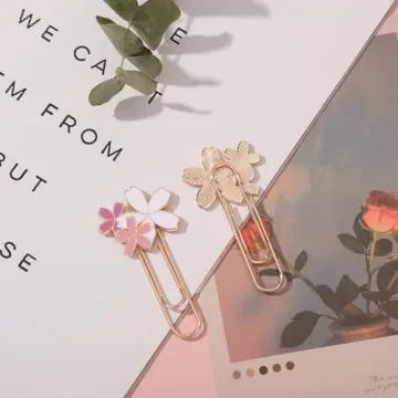 7Pcs Cute Cherry Blossom Paper Clips for Office and School