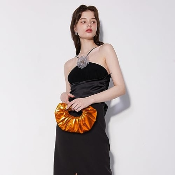 JENSVOIR Orange Evening Clutch Purse for Women