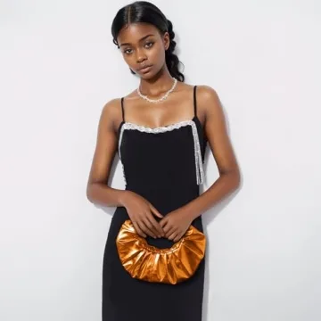 JENSVOIR Orange Evening Clutch Purse for Women