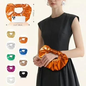 JENSVOIR Orange Evening Clutch Purse for Women