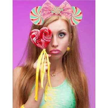 LIFETOOLS-LT Pink Sparkling Ears Headband for Parties