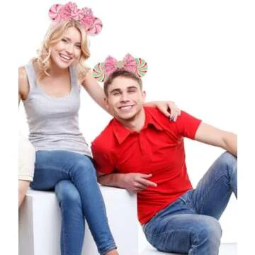 LIFETOOLS-LT Pink Sparkling Ears Headband for Parties