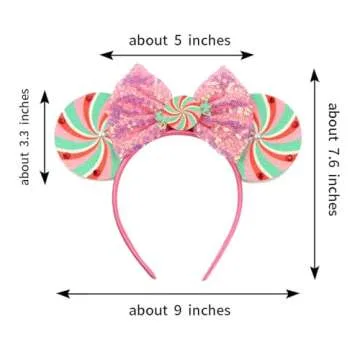 LIFETOOLS-LT Pink Sparkling Ears Headband for Parties
