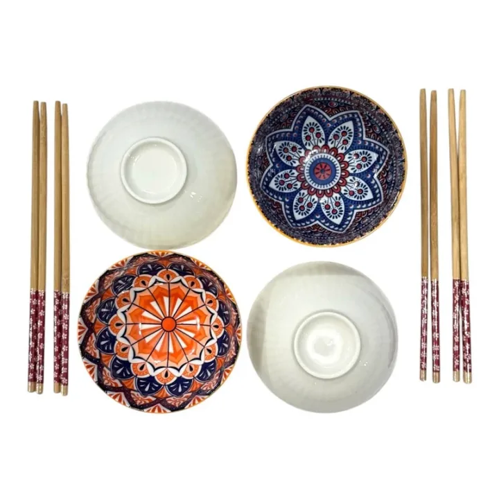 ست ۹ تکه سرامیکی دنی‌هوم با ۴ جفت چاپ‌استیک | جعبه هدیه