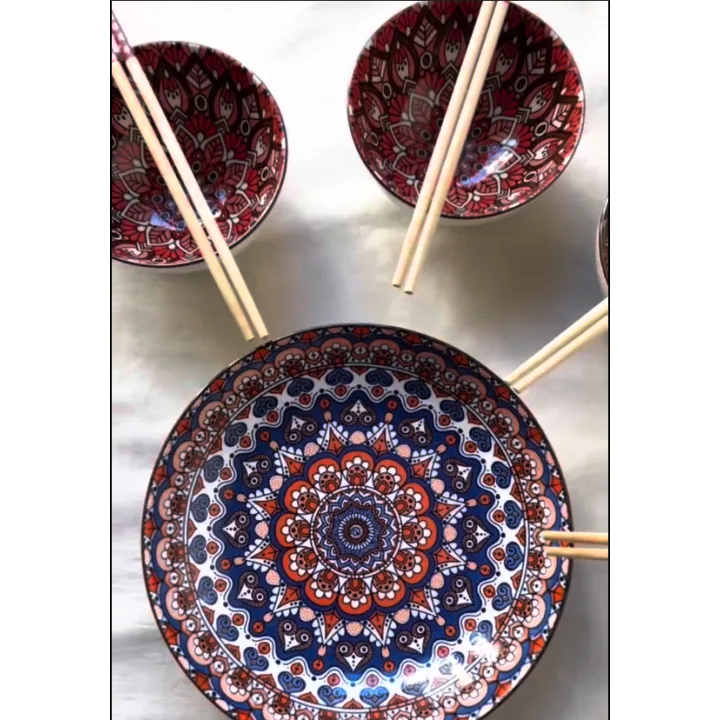 ست ۹ تکه سرامیکی دنی‌هوم با ۴ جفت چاپ‌استیک | جعبه هدیه