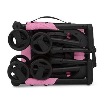 The Clutch Stroller by Delta Children - Lightweight Compact Folding Stroller - Fits Airplane Overhead Storage - Pink