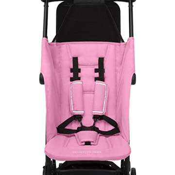 The Clutch Stroller by Delta Children - Lightweight Compact Folding Stroller - Fits Airplane Overhead Storage - Pink
