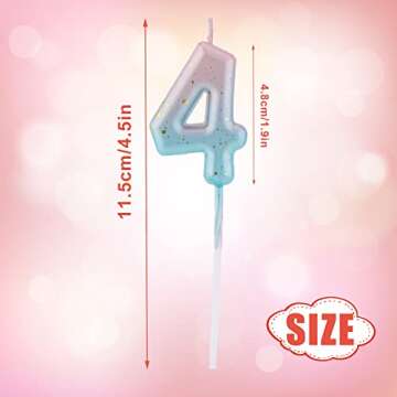 Gradient Birthday Number Letter Candle, Pink Blue Gradient Birthday Candles for Cake Numeral Letter ...