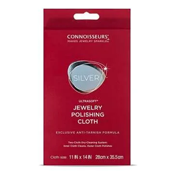 CONNOISSEURS Premium Edition Extra Large Ultrasoft Polishing Cloth with Anti-Tarnish, Value Size 11x...