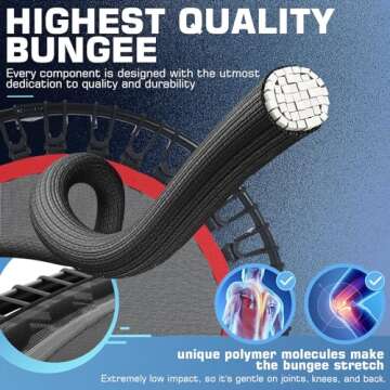 ANCHEER Mini Exercise Trampoline Foldable 40" Adjustable Trampoline Rebounder, Fitness Trampoline with Handle for Indoor/Garden/Workout Cardio, Max Load 300lbs (Red)