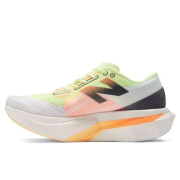 New Balance Men's FuelCell SuperComp Elite V4 Running Shoe, White/Bleached Lime Glo/Hot Mango, 7 Wid...