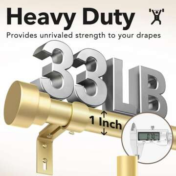 IFELS Gold Heavy Duty Adjustable Curtain Rods 28-48"