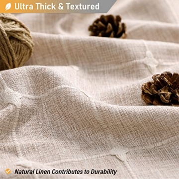 BTTN Boho Shower Curtain - Elegant Linen Fabric for Your Bathroom