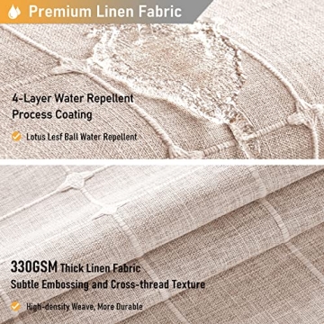 BTTN Boho Shower Curtain - Elegant Linen Fabric for Your Bathroom