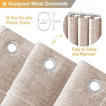 BTTN Boho Shower Curtain - Elegant Linen Fabric for Your Bathroom