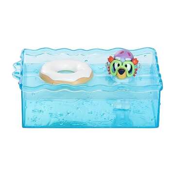 Bluey Beach Cabin Playset, with Exclusive Figure with Goggles. Includes 10 Play Pieces and Sticker Sheet