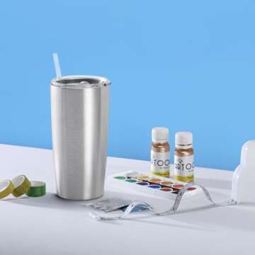 Makerflo Silver 20 oz Stainless Steel Tumbler for Crafting & Gifting - Personalized DIY Option with ...