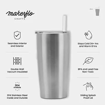 Makerflo 20 oz Stainless Steel Tumbler for Crafting & Gifts