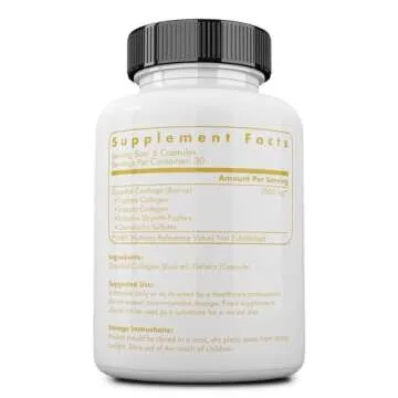 Ancestral Supplements Grass Fed Beef Living Collagen Nutritional Powder Supplement, 3000mg, Promotes Healthier, Younger Looking Skin, Hair, Nails and Joints, Type II, 180 Capsules