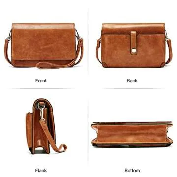 BROMEN Crossbody Bags for Women Small Size Cross Body Purse Wristlet Wallet with Multi Card Slots Adjustable Strap Brown