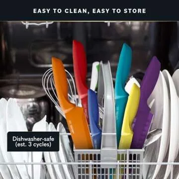 Home Hero Kitchen Knife Set with Sheath Covers - High Carbon Stainless Steel Kitchen Knives with Ergonomic Handles & Ceramic Coating, Nonstick Ceramic Knife Set with Chef Knife (12 Pcs - Multicolor)