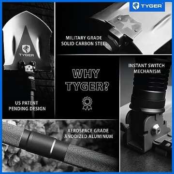 Tyger Auto Shovel: 16-in-1 Military Folding Tool
