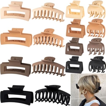 16 Pack 4.4" Large Hair Clips,Claw Clips,Hair Clips for Women & Girls,4 Styles 4 Colors Internal too...